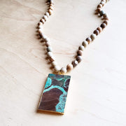 JASPER Necklace with Ocean Agate Pendant - Mercantile Mountain