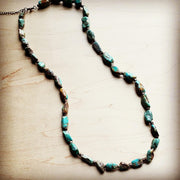 Long Natural Turquoise and Wood Layering Necklace - Mercantile Mountain