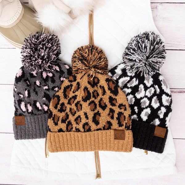 CC Leopard Pom Beanie - Mercantile Mountain