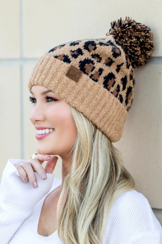 CC Leopard Pom Beanie - Mercantile Mountain