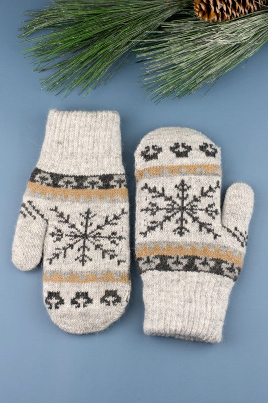 Nordic Snowflake  Mittens - Mercantile Mountain