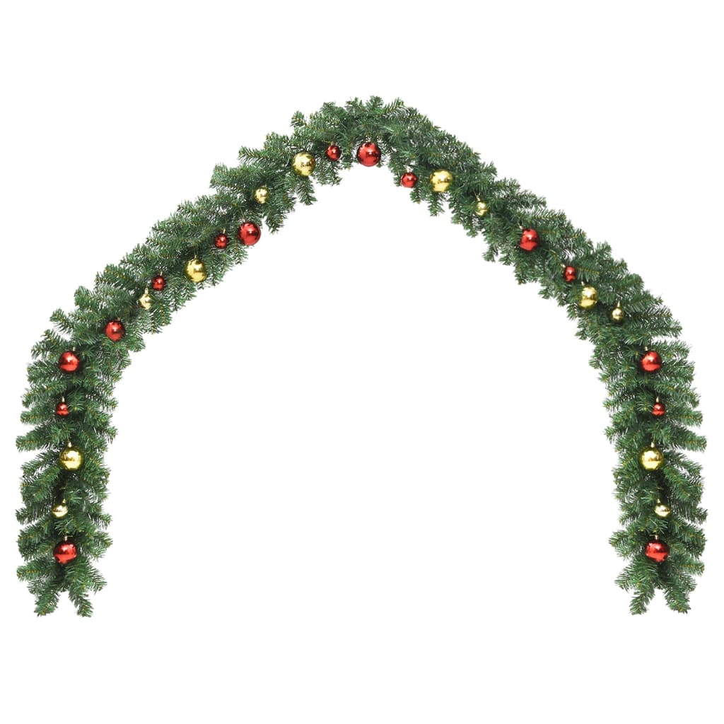 Christmas Garland Decorated with Baubles 32.8'