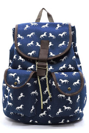 Horse Printed Canvas Backpack - Mercantile Mountain