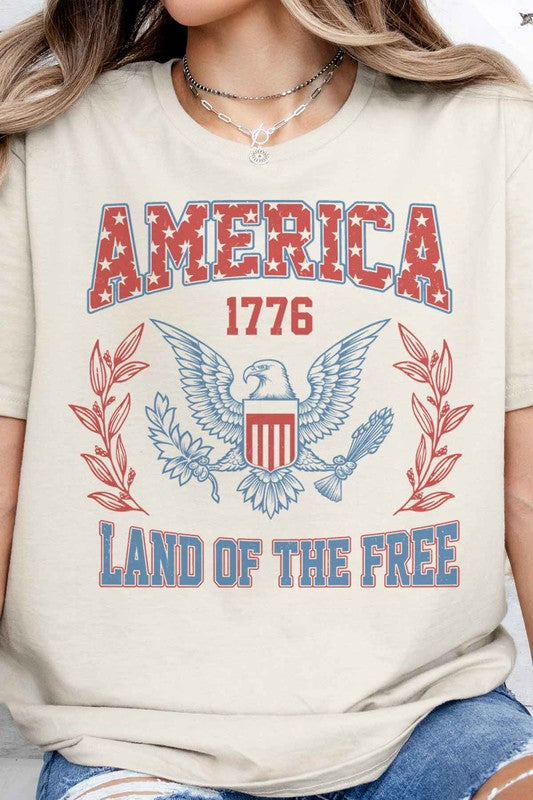 AMERICA LAND OF THE FREE GRAPHIC TEE