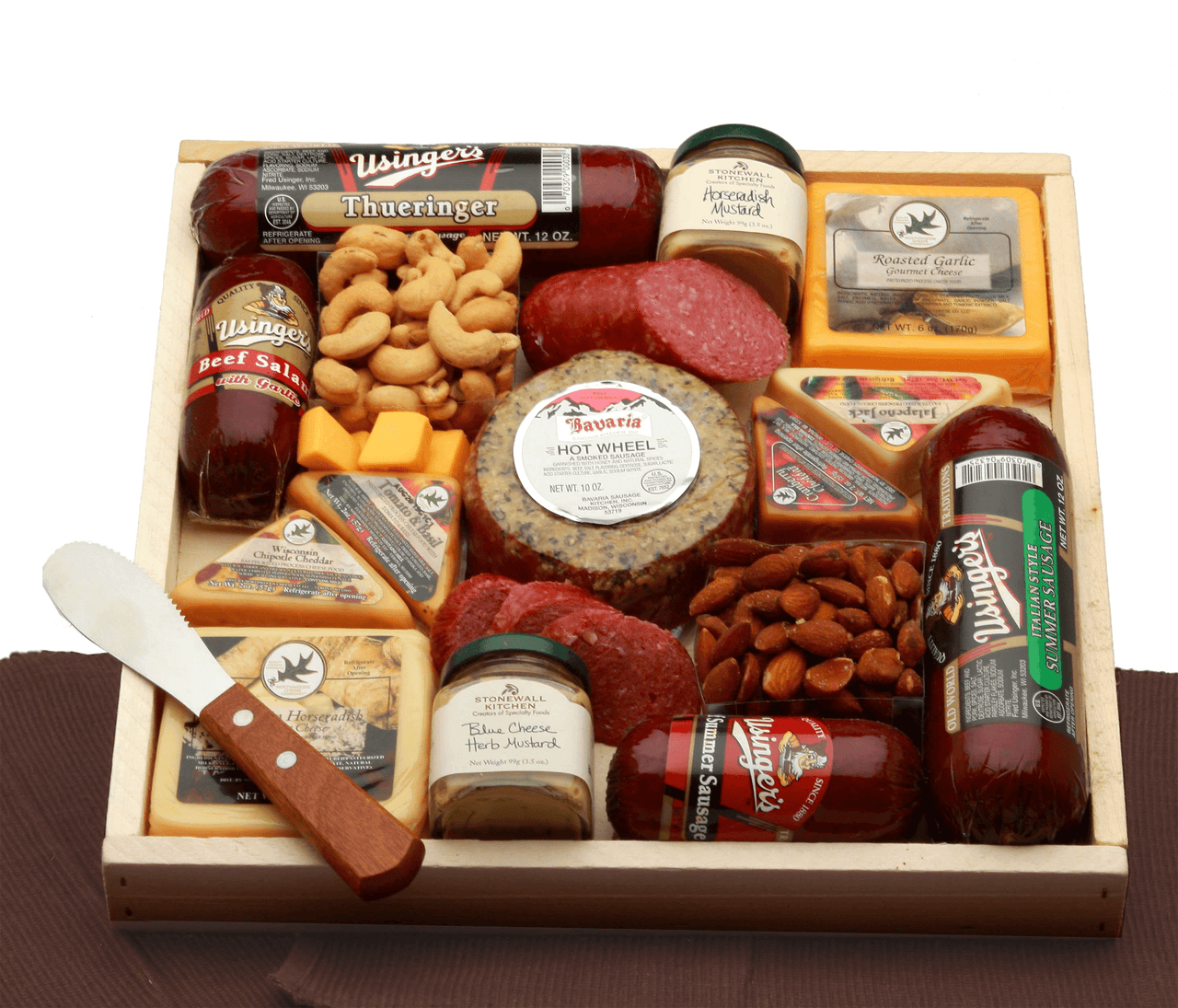 Deluxe Meat & Cheese Lovers Sampler Tray - meat and cheese gift