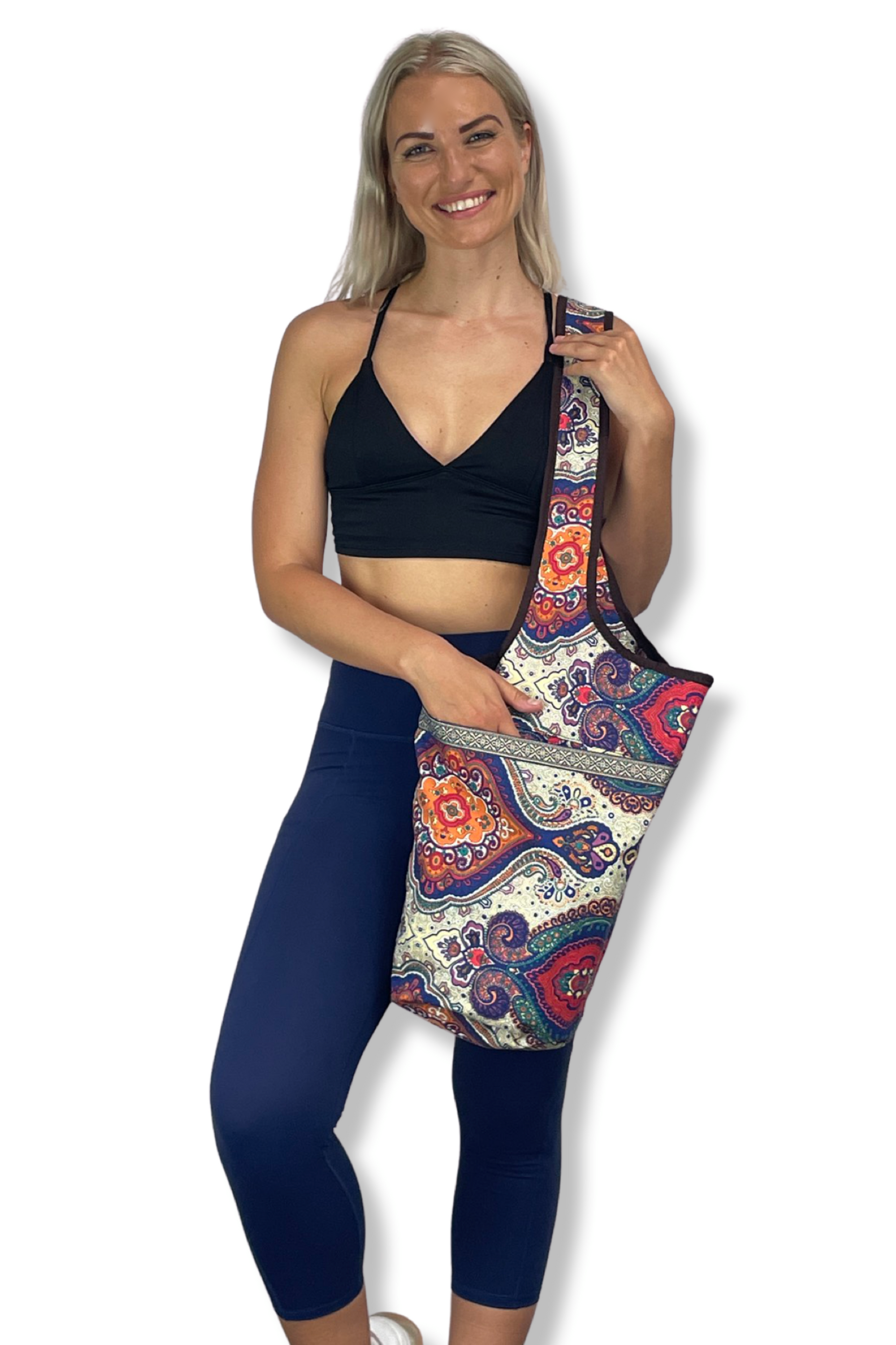 Exercise Mat Tote Bag with Large Pockets - Mercantile Mountain