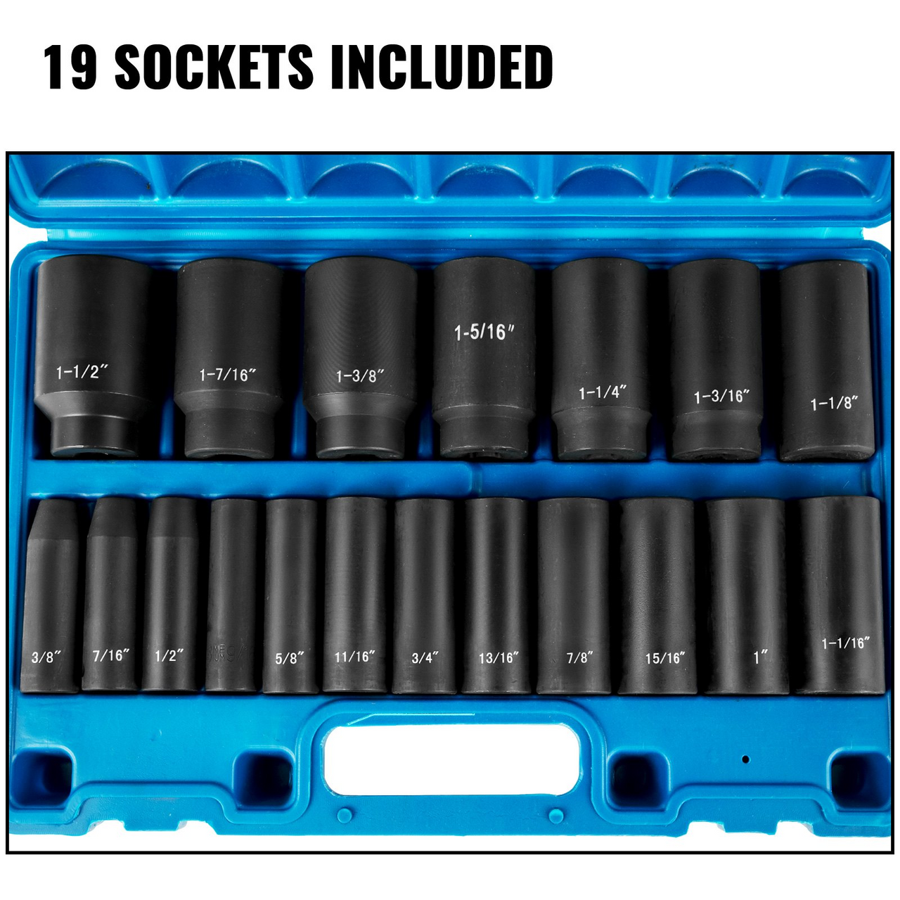 1/2-Inch Drive 19-Piece Deep Impact Socket Set, 6-Point