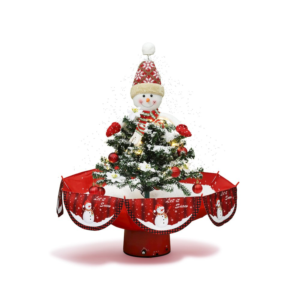 Holiday 31.5" Animated Musical Snowing Christmas Tree and Snowman Décor