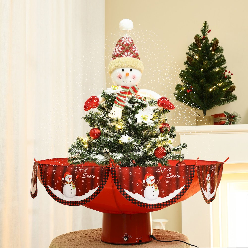 Holiday 31.5" Animated Musical Snowing Christmas Tree and Snowman Décor