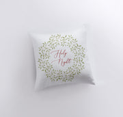 Holy Night Leaf Wreath | Throw Pillow | Christmas Pillow | Home Decor - Mercantile Mountain