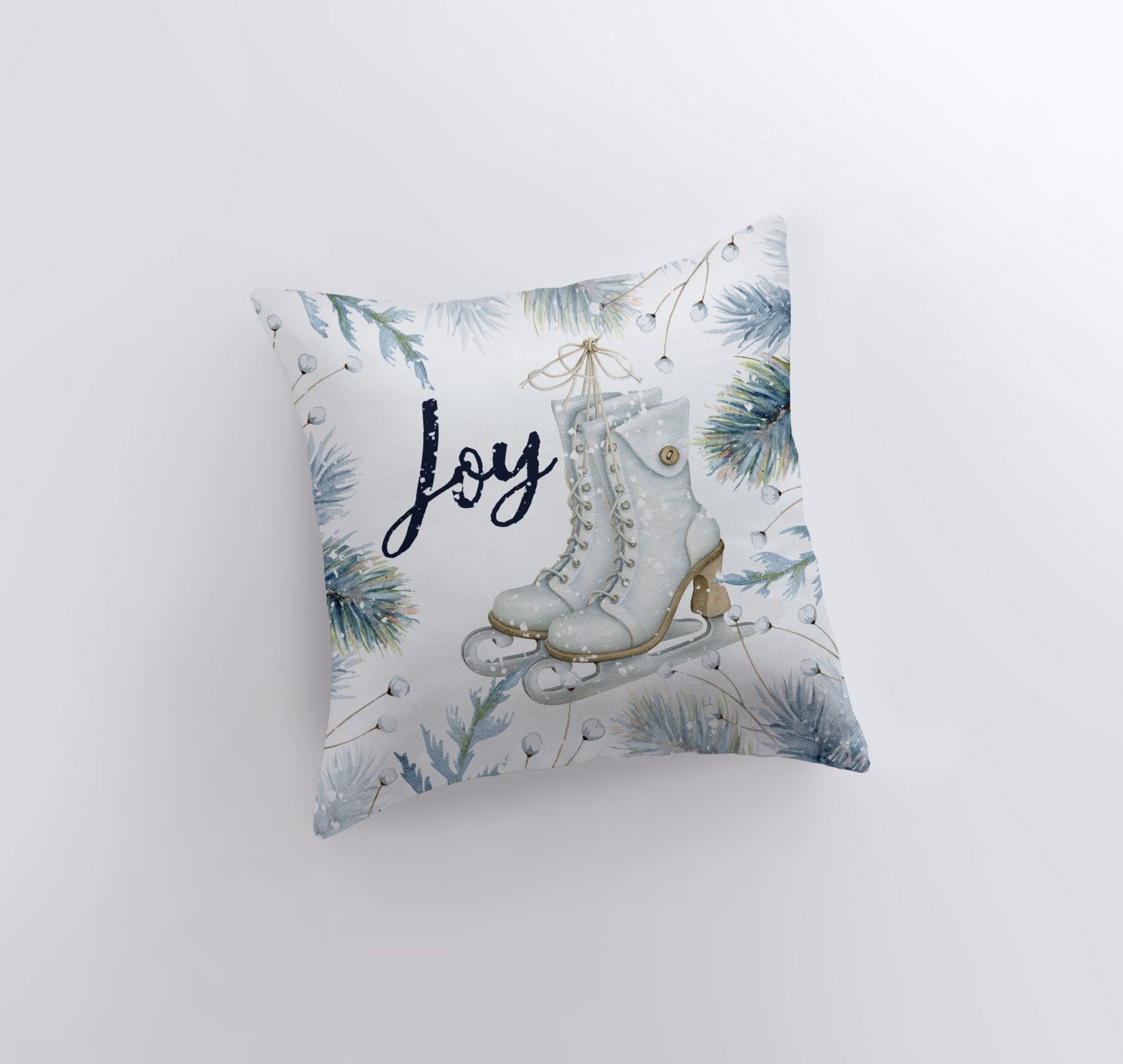 Joy Ice Skating | Throw Pillow | Joy Pillow | Home Decor | Christmas - Mercantile Mountain