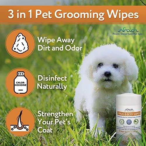 Arava Dog and Cat Wipes for Pet Grooming with Chlorhexidine and Silk - Mercantile Mountain
