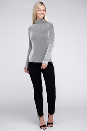 Ribbed Turtle Neck Long Sleeve Top - Mercantile Mountain