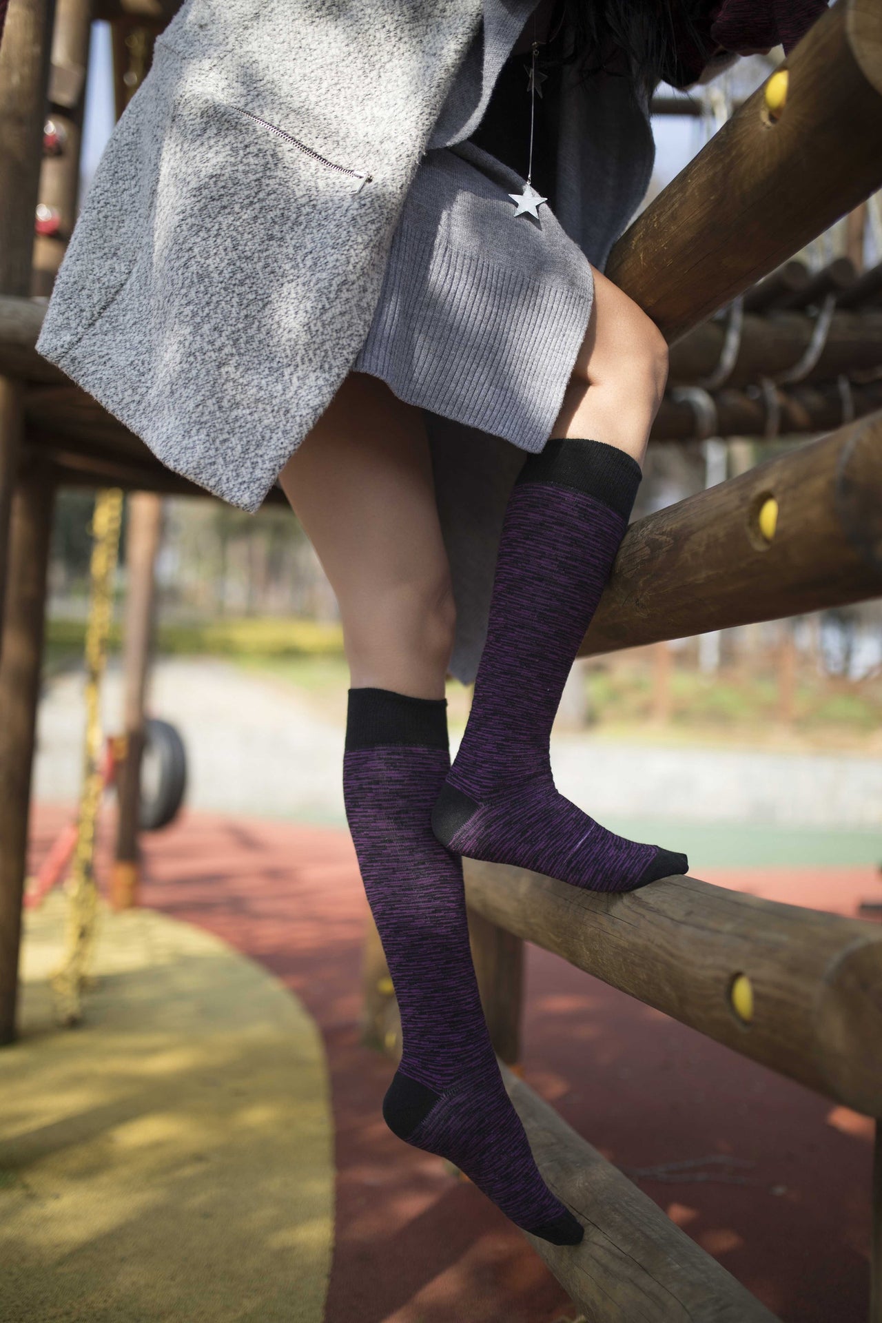 Women's Grizzled Knee High Socks Set - Mercantile Mountain