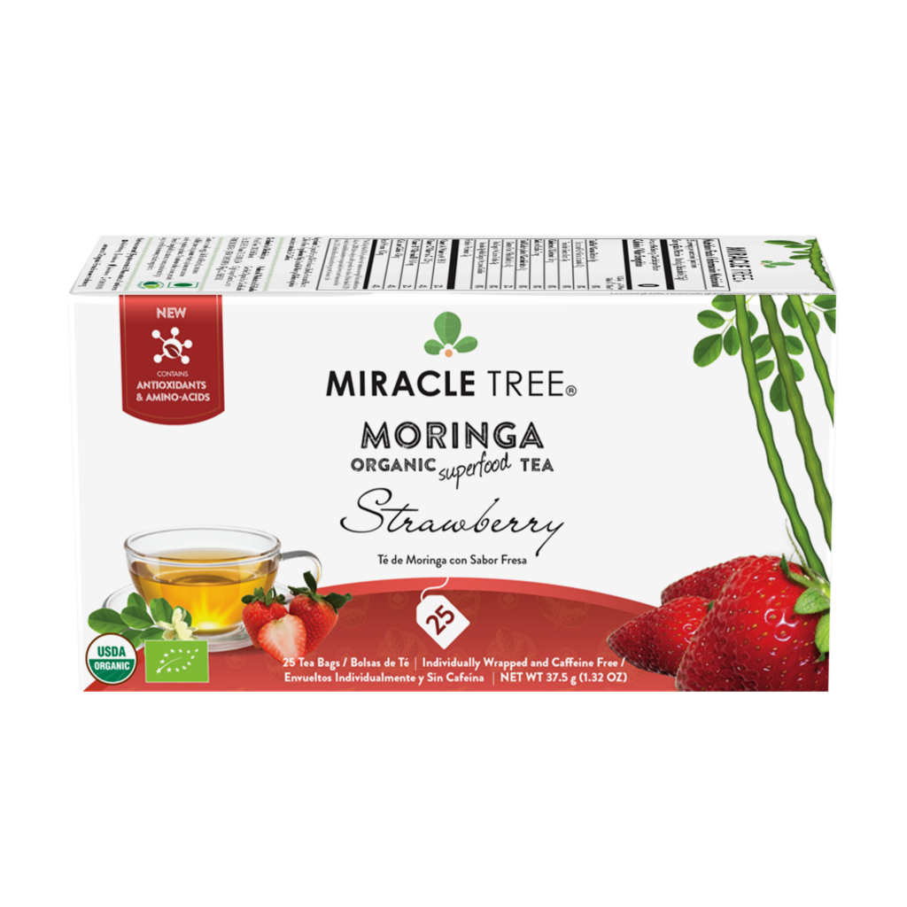 Miracle Tree's Organic Moringa Tea, Strawberry - Mercantile Mountain