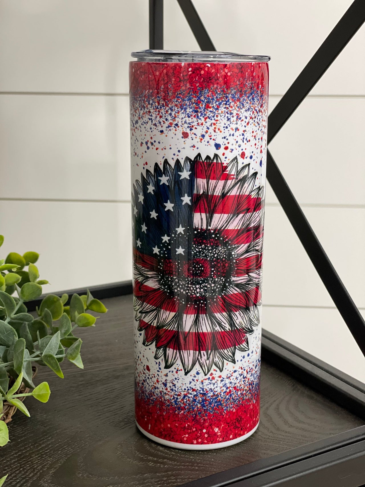 Patriotic Sunflower 20oz Skinny Tumbler - Mercantile Mountain