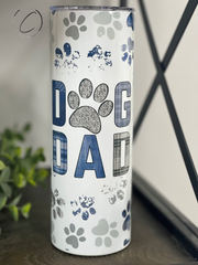 Paw Print Dog Dad 20oz Skinny Tumbler - Mercantile Mountain