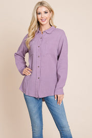 Textured Cotton Raw Edge Gauze Blouse Tops Shirts - Mercantile Mountain