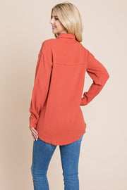 Textured Cotton Raw Edge Gauze Blouse Tops Shirts - Mercantile Mountain