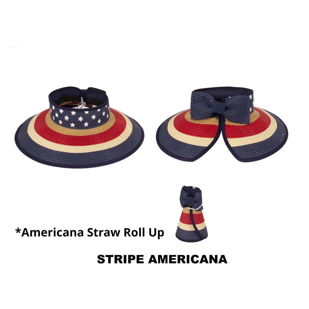 Americana Patriotic Rollable Visor For Adventures, 4th Of July,