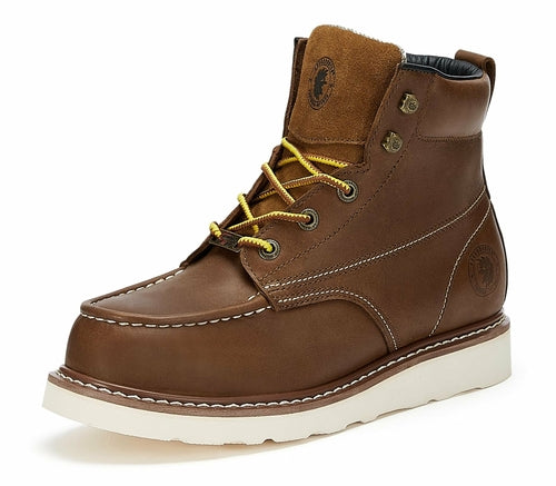 ROCKROOSTER Edgewood Men's 6 inch Brown steel toe waterproof wedge - Mercantile Mountain