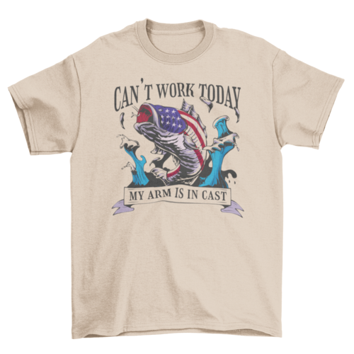 My arm is in a cast fishing t-shirt design - Mercantile Mountain