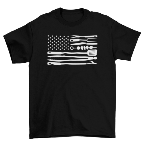 American flag bbq tools t-shirt - Mercantile Mountain