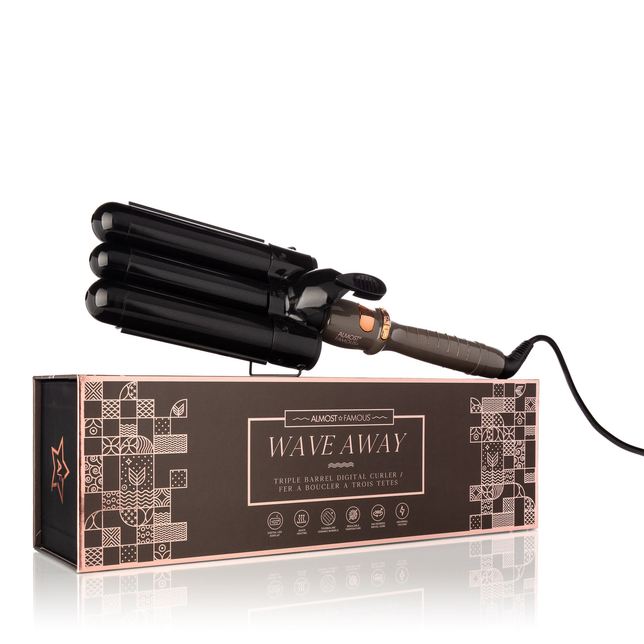 Wave Away Triple Barrel Curler with Tourmaline Ceramic Barrels - Mercantile Mountain