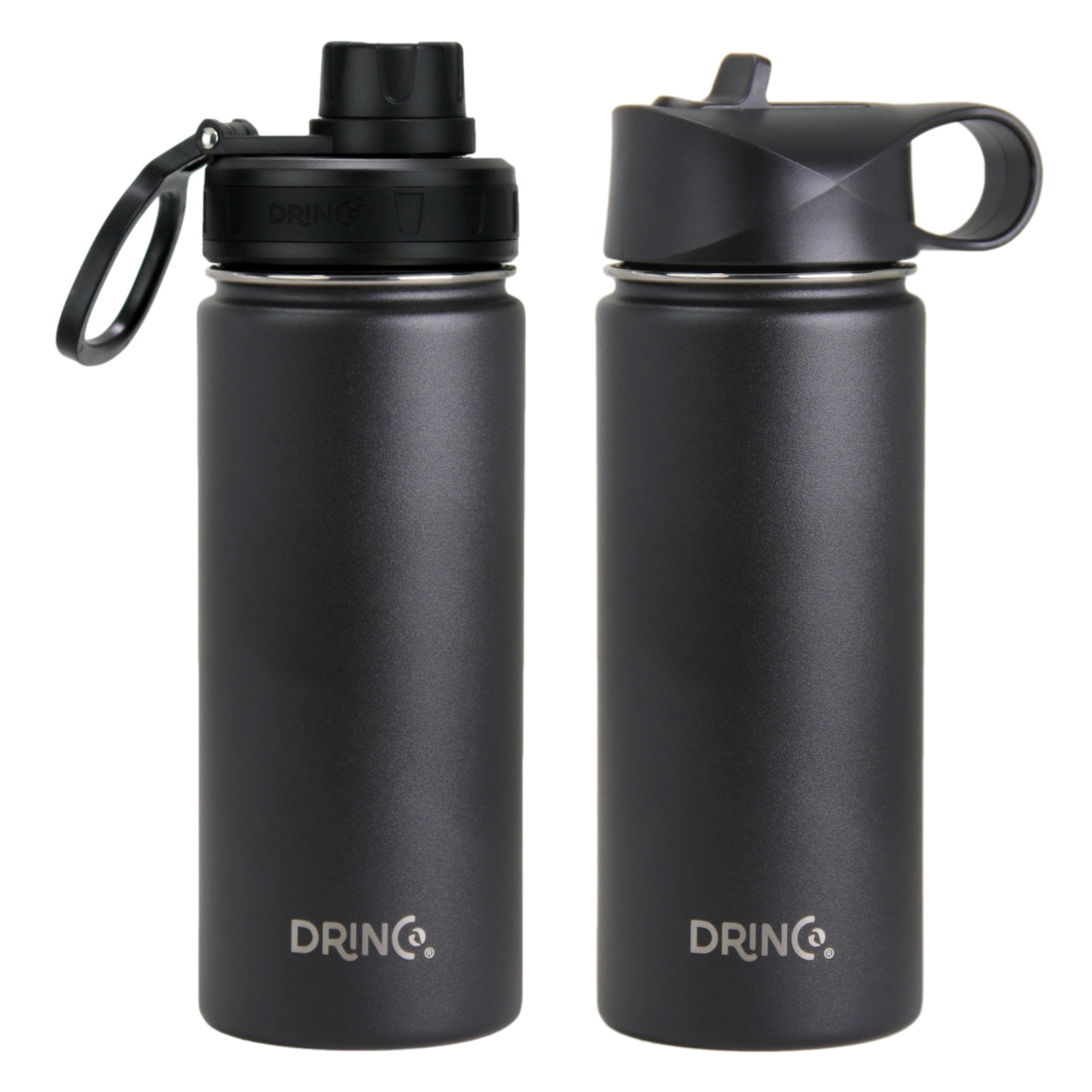 DRINCO® 18oz Stainless Steel Sport Water Bottle - Black - Mercantile Mountain