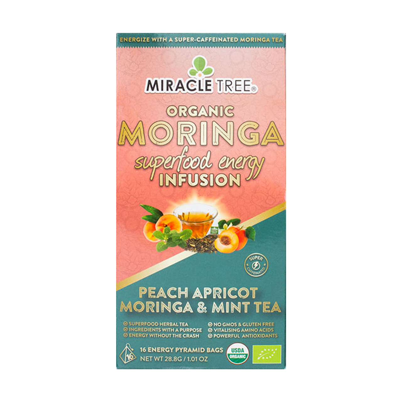 Miracle Tree's Moringa Energy Tea, Peach Mint Apricot - Mercantile Mountain