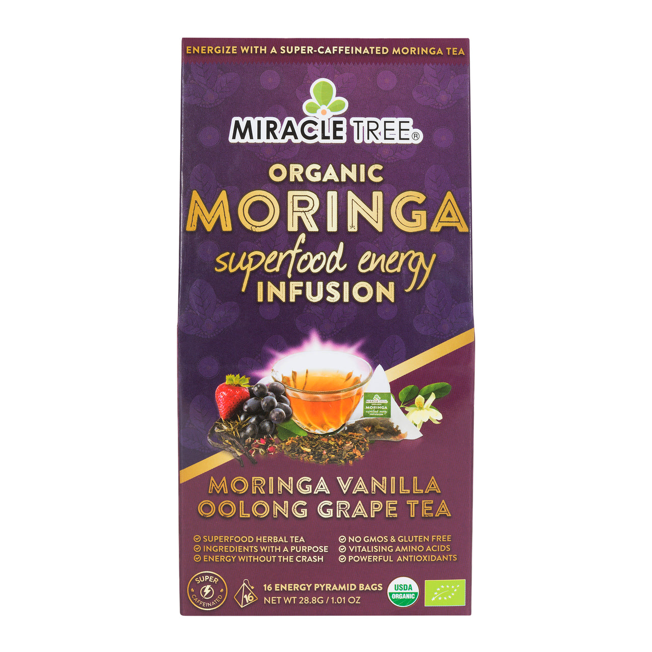 Miracle Tree's Moringa Energy Tea, Grape Vanilla - Mercantile Mountain