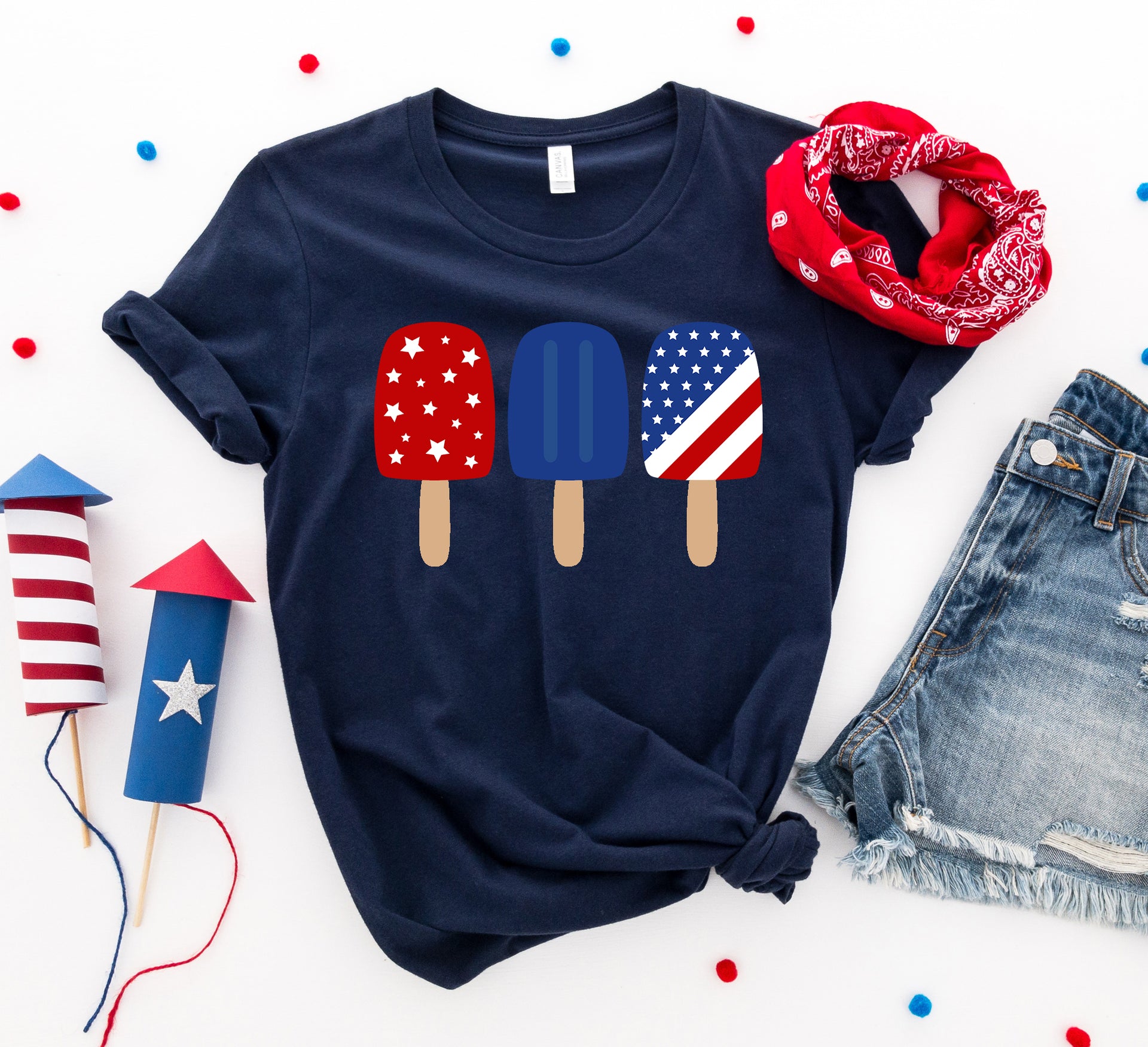 4th of July Popsicles T-shirt - Mercantile Mountain