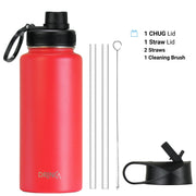 DRINCO® 32oz Stainless Steel Water Bottle - USA Flag-Barn Red - Mercantile Mountain