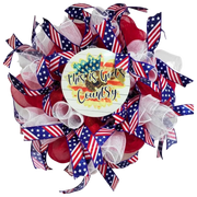 This is God's Country Patriotic Deco Mesh Wreath - Mercantile Mountain