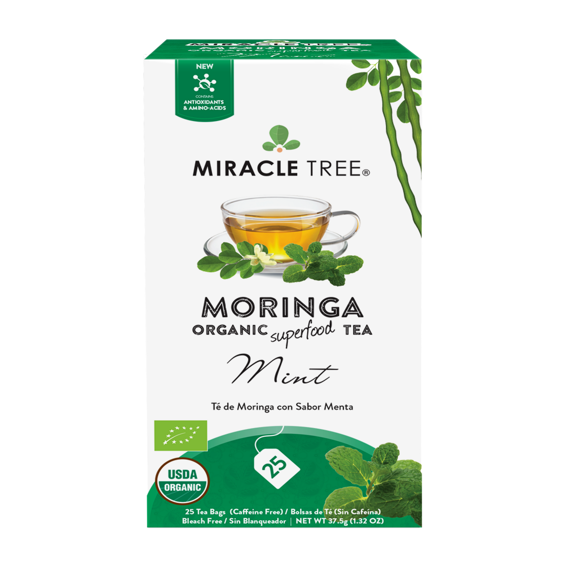 Miracle Tree's Organic Moringa Tea, Mint - Mercantile Mountain