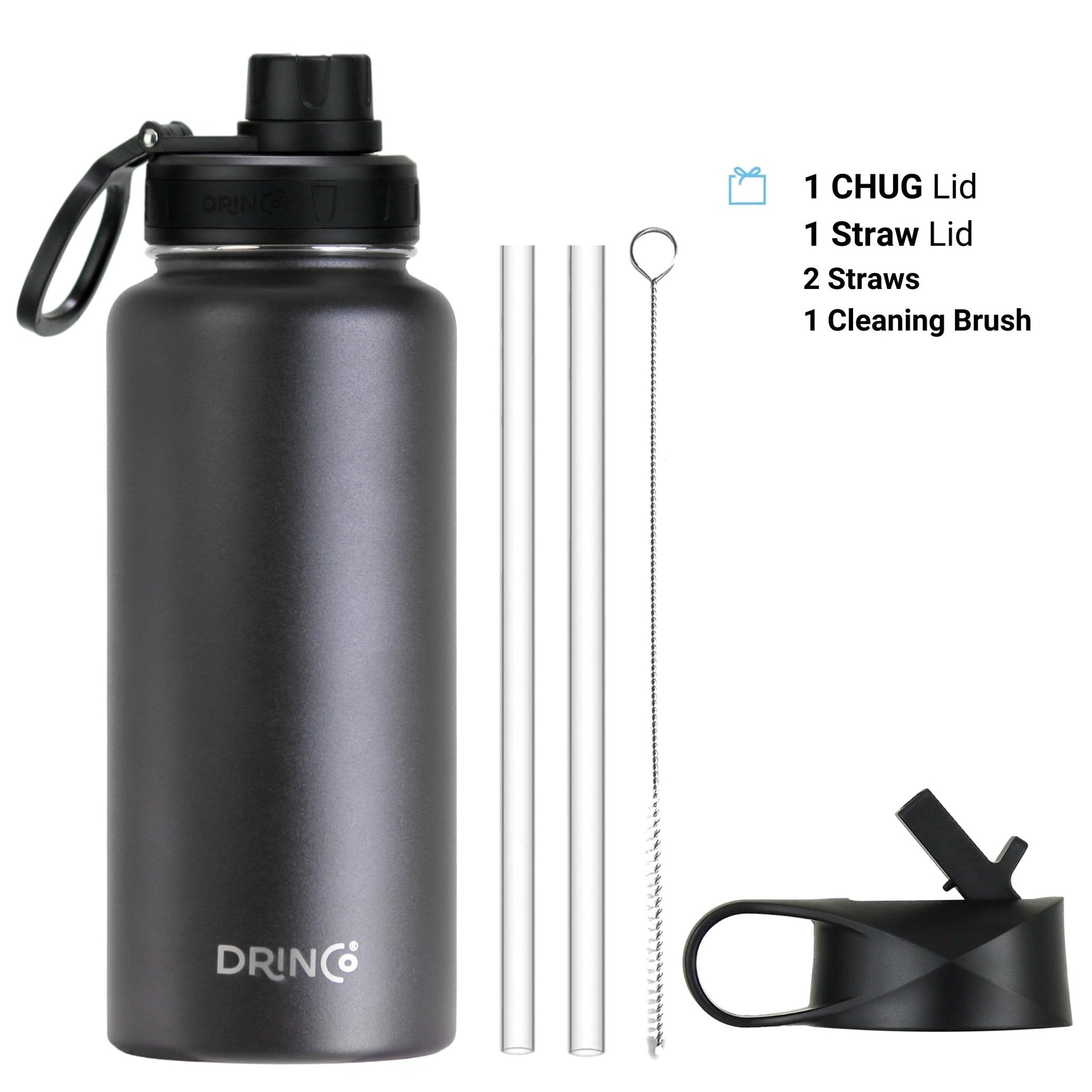 DRINCO® 32oz Stainless Steel Water Bottle - USA Flag-Black - Mercantile Mountain