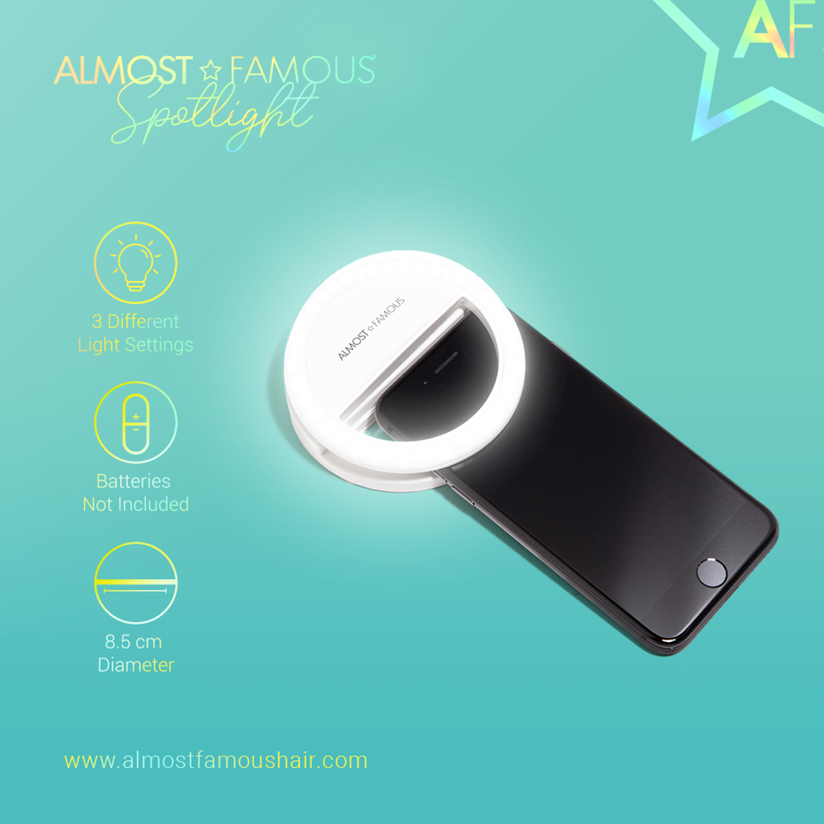 Almost Famous Spotlight Selfie Light – Black - Mercantile Mountain