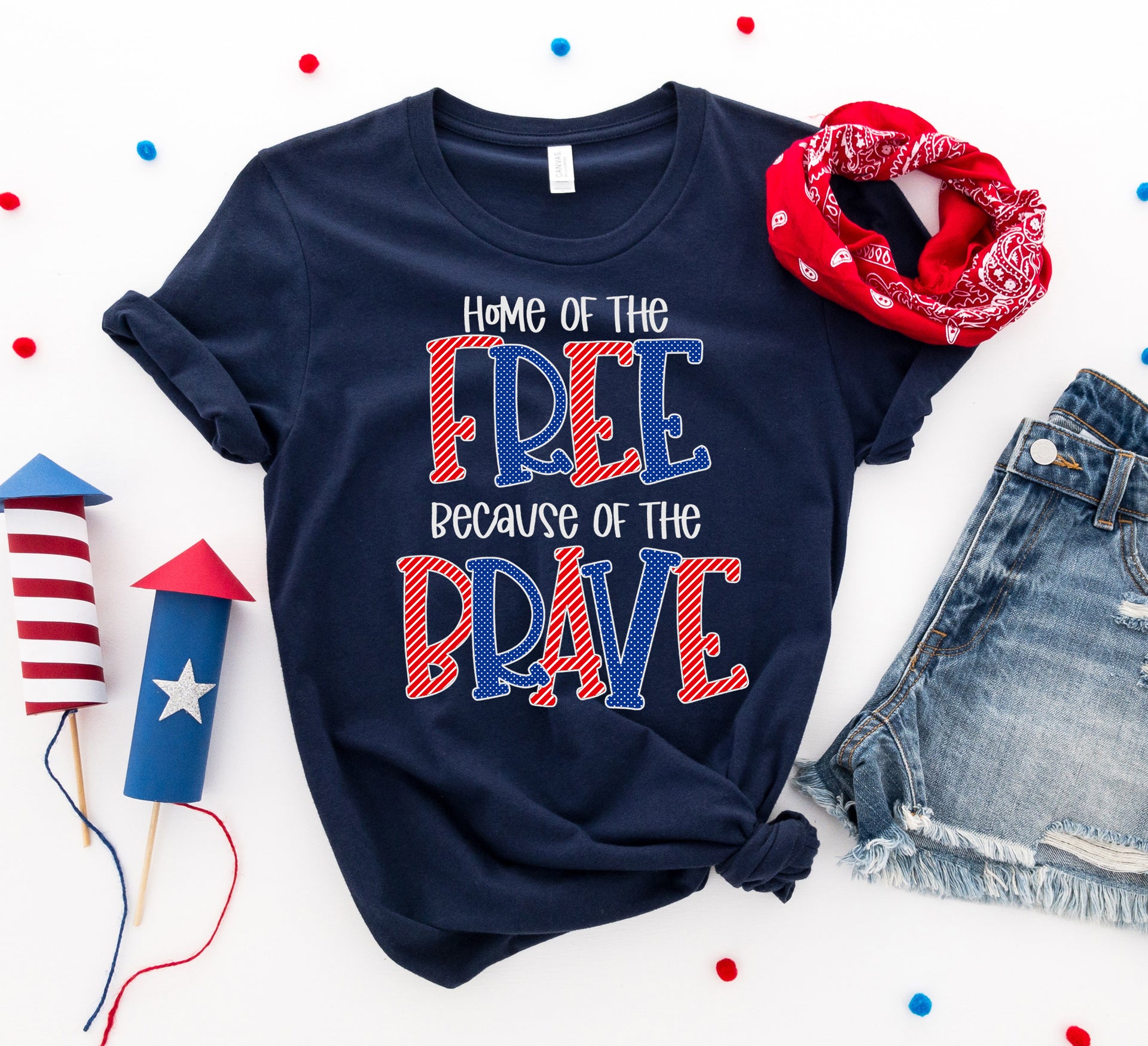 Home of the free because of the brave T-shirt - Mercantile Mountain