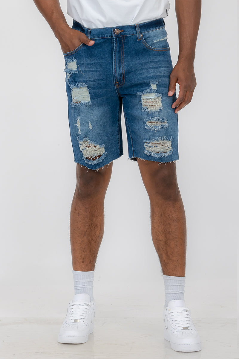 Mens Distressed Denim Shorts - Mercantile Mountain