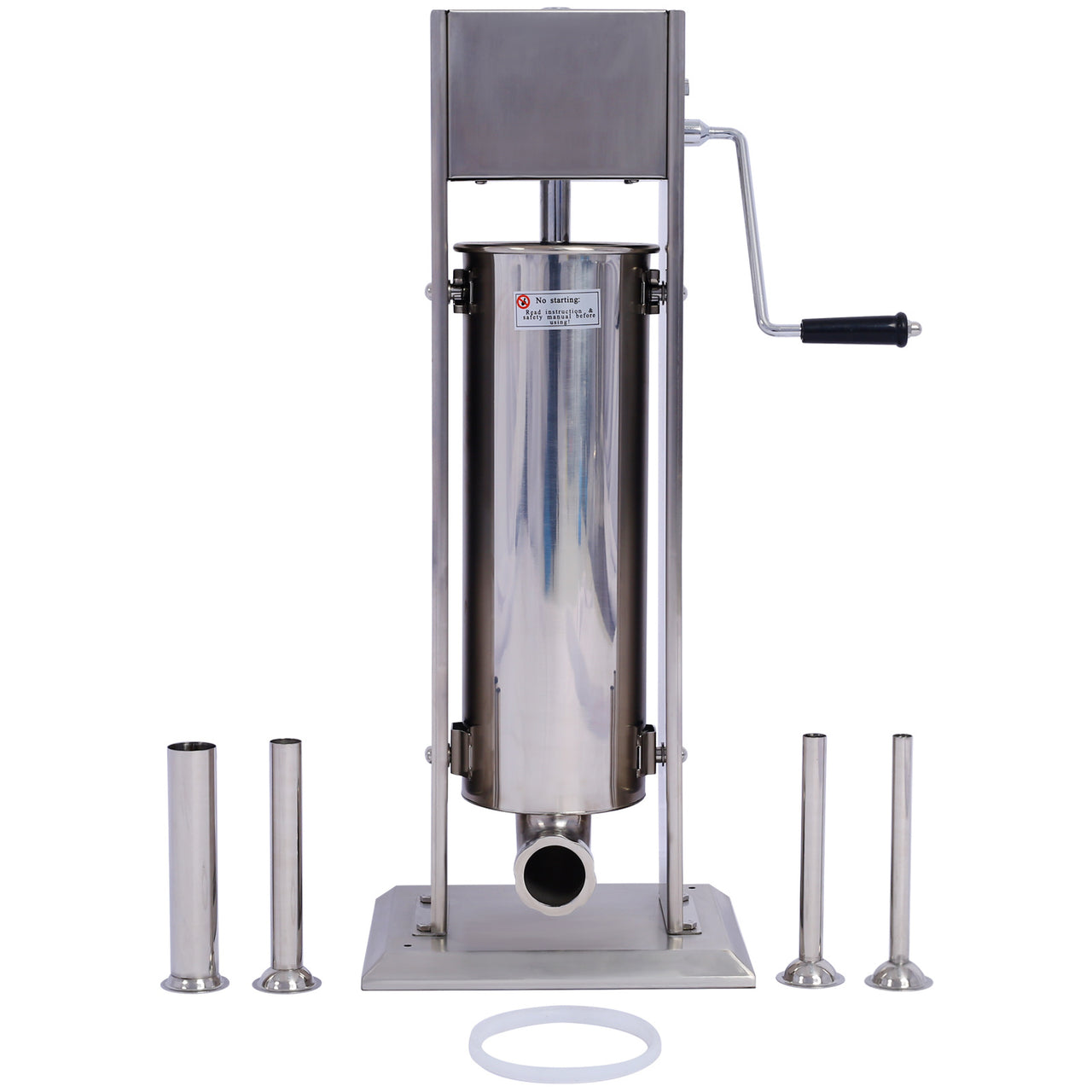 Stainless Steel Commercial Sausage Stuffer, Dual Speed Vertical Sausage Maker 7LB/3, Meat Filler with 4 Stuffing Tubes