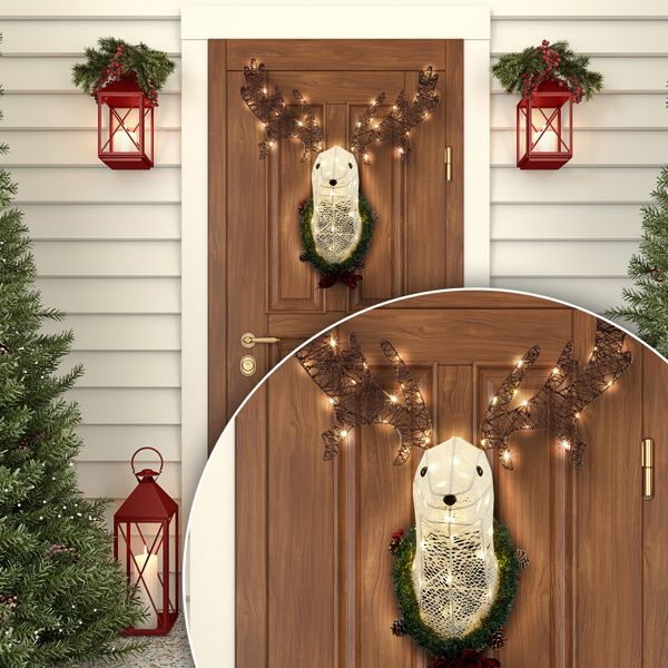 39" Pre-lit  Christmas Reindeer Head Indoor Outdoor Holiday Display