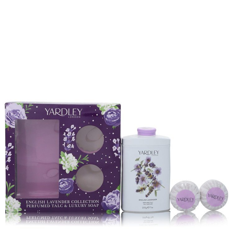 Yardley London Gift Set -- 7 oz Perfumed Talc + 2-3.5 oz Soap