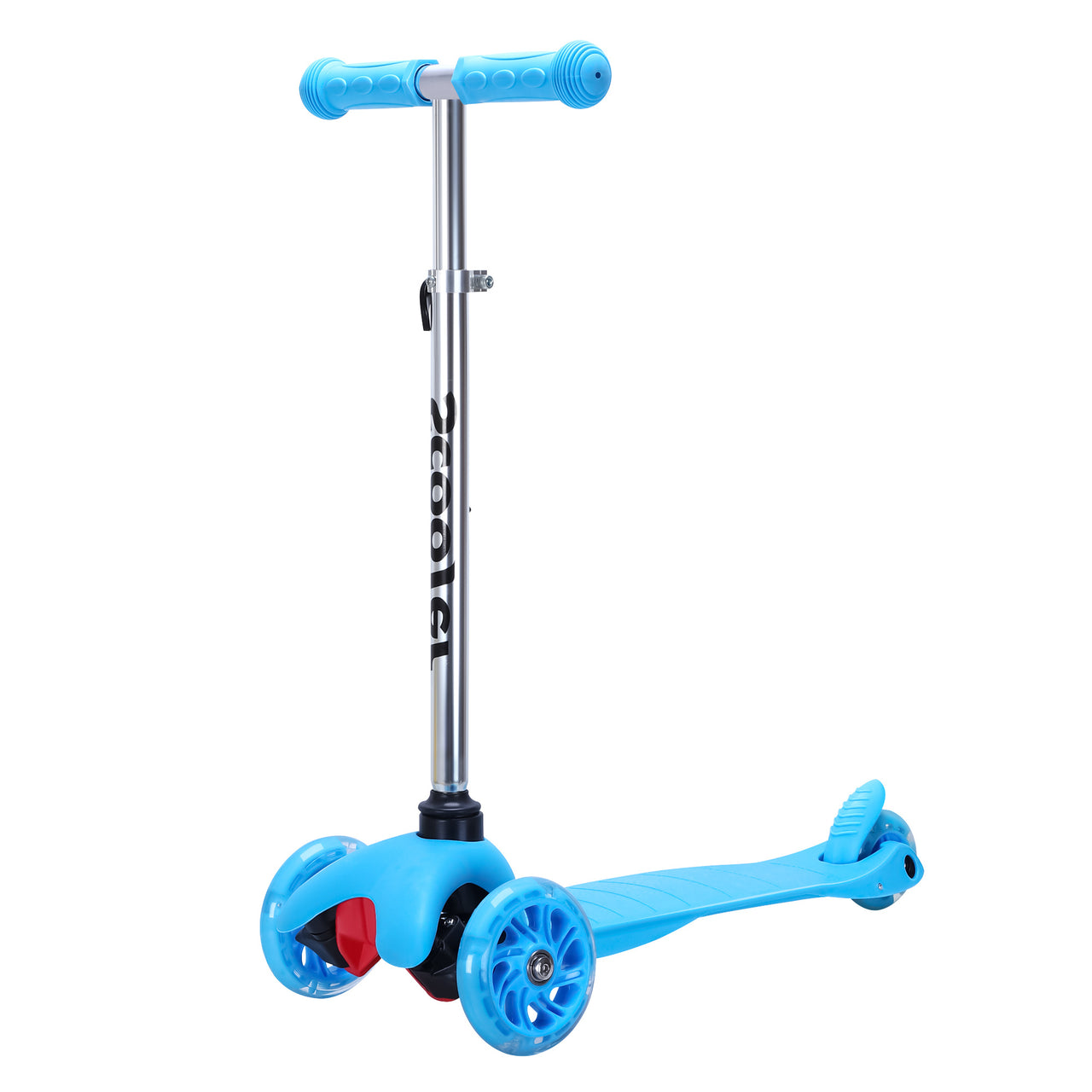 SimpleLux Kids Scooter - 4 Adjustable Height, Extra-Wide Deck with Brake & 3 PU Flashing Wheels, Over 3 Years Old,Blue