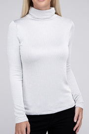 Ribbed Turtle Neck Long Sleeve Top - Mercantile Mountain