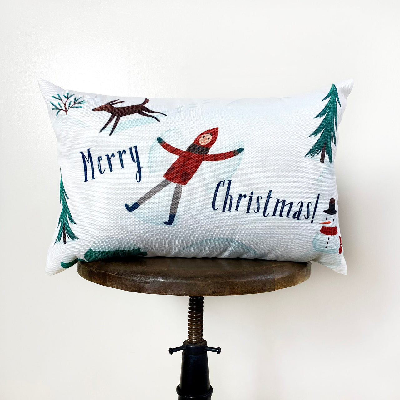 Christmas Village Houses Throw Pillow Cover |  | Christmas tree | - Mercantile Mountain