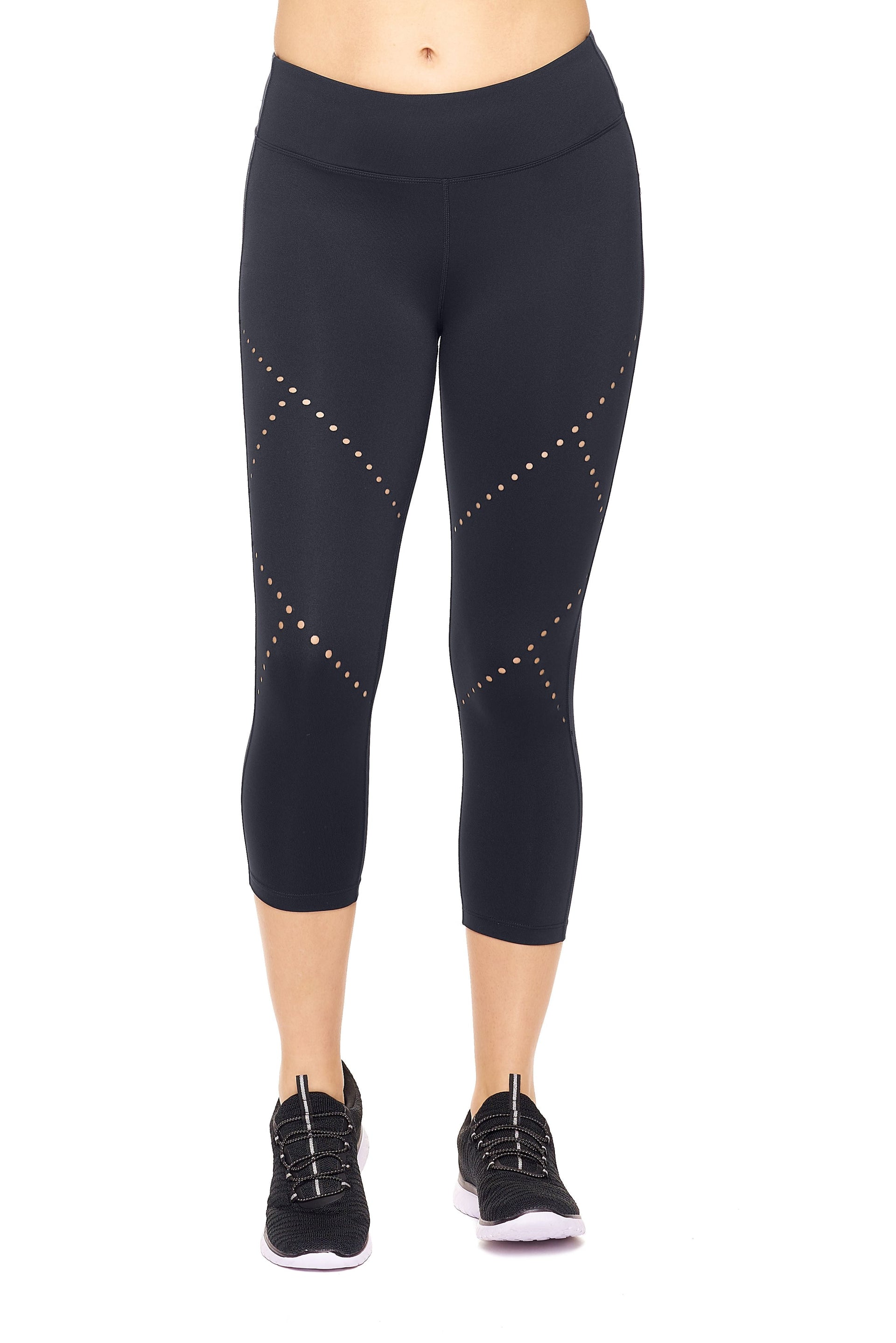 Mid-Rise Diamond Laser Cut Capri Leggings - Mercantile Mountain