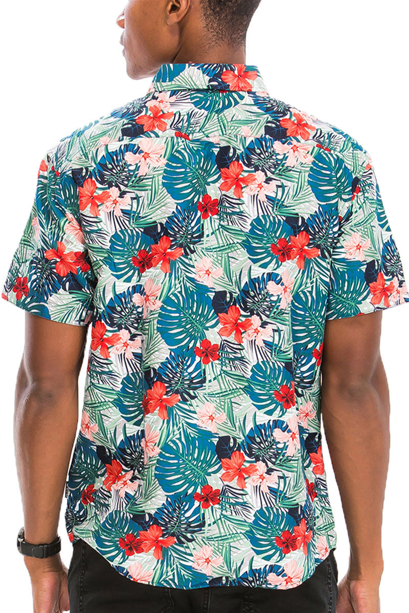 Digital Print Hawaiian Short Sleeve Shirt - Mercantile Mountain