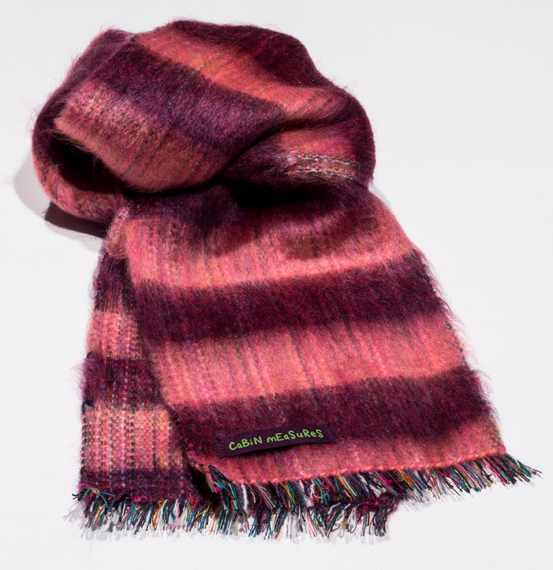 Kids Alpaca Berry Striped Scarf - Mercantile Mountain