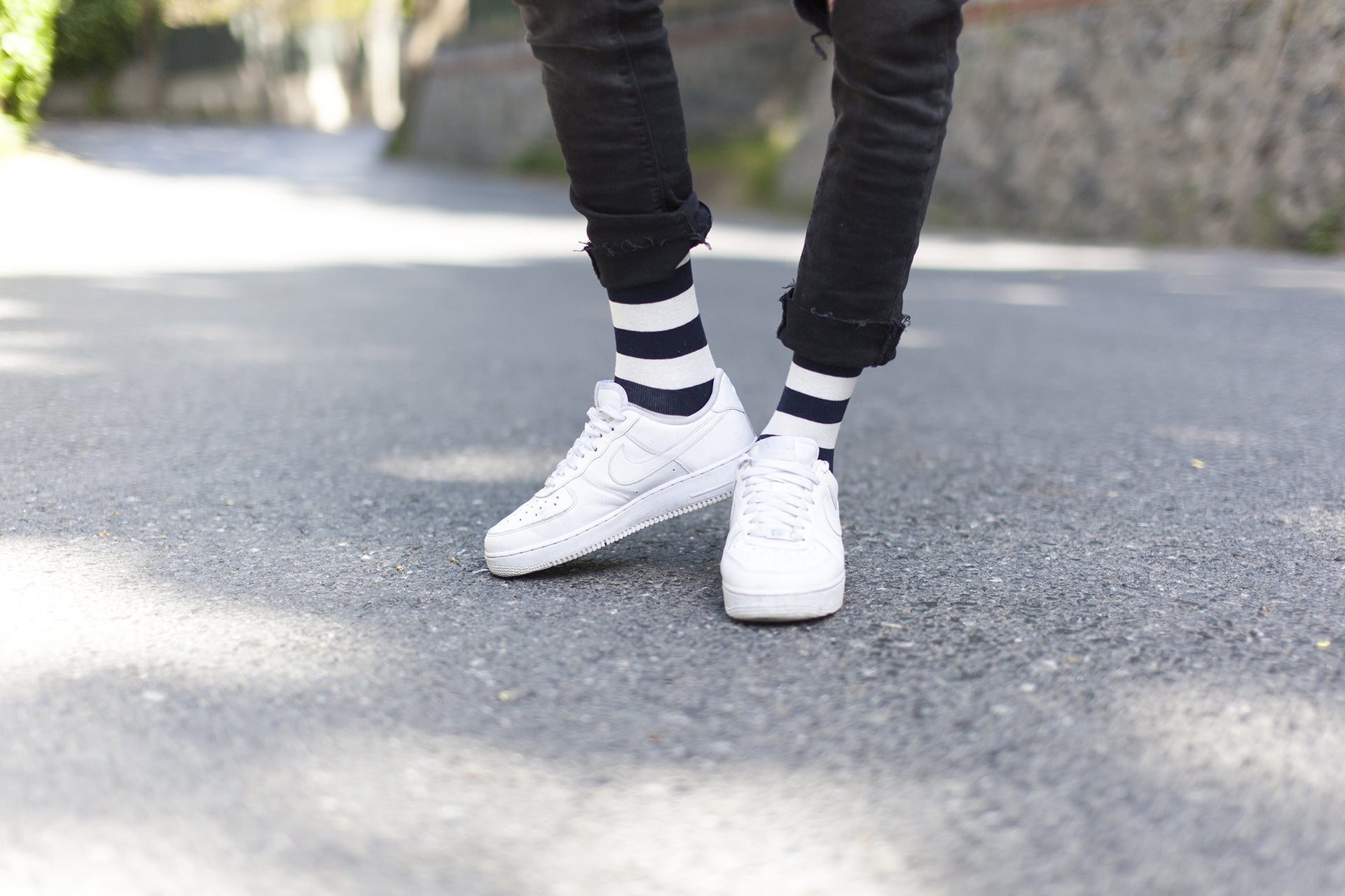 Men's Navy-White Stripes Socks - Mercantile Mountain