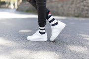 Men's Navy-White Stripes Socks - Mercantile Mountain